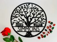 Personalized Tree of Life Sign Custom Family Last Name Wedding Gift Front Door Hanger Wreath Wall Hanging Decor Monogram Wall Stickers Decals