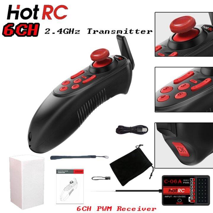 Hotrc Ds Ch Transmitter Ghz Remote Controller Pwm Channel Receiver Fhss Radio Control