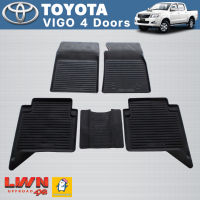 ผ้ายางปูพื้นรถเข้ารูปเกรด Premium รุ่น Toyota Vigo 4 ประตู 4 Doors  เข้าชุด ขอบยกสูงกันน้ำหก มีรับประกันทุกชิ้น สามารถยกทำความสะอาดง่าย