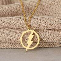 Stainless Steel Necklaces Lightning Logo Hip Hop Pendant Collar Chain Fashion Necklace For Women Men Jewelry Friends Best Gifts Fashion Chain Necklace