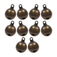 10pcs Round Copper Bells Metal Loose Beads for Key Earrings Necklace Bracelet Pendants Handmade DIY Crafts Decoration