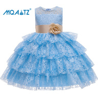 MQATZ Đầm Xòe Phù Dâu Nhỏ Màu Trắng Mùa Hè Váy Cưới Trẻ Em Cho Trẻ Em, Trang Phục Dự Tiệc Công Chúa Ren Sinh Nhật, L5229 thumbnail