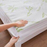 Bamboo fiber Waterproof Fitted sheet Air layer jacquard Mattress cover 1.5m 1.8m Bed sheet Protector Cables Converters