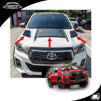 จมูกหลอก v.3 แบบ 3 ชิ้น ทรง White Line โตโยต้า ไฮลัค รีโว้ ล็อคโค สี ดำด้าน Hilux Revo Rocco Toyota 2 , 4 ประตู ปี2018-2019 ขนาด มีบริการเก็บเงินปลายทาง