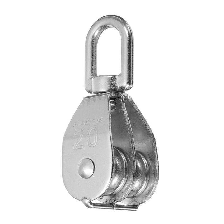 M20 Stainless Steel Single Double Wheel Lifting Rope Pulley Swivel