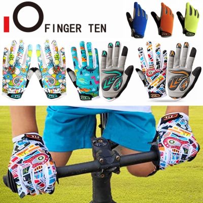 Non-Slip Gel Kids Cycling Gloves Bicycle Full Finger Touch Screen Breathable Glove Fit Boy Girl Youth Age 2-11 Drop Shipping