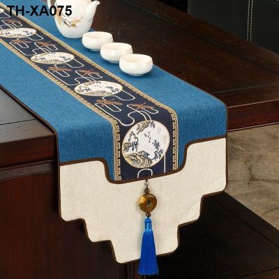 New Chinese style classical zen tea light luxury high-end double-sided cloth TV strip