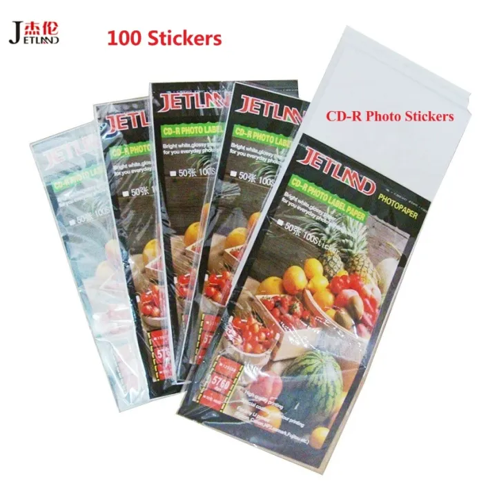JETLAND CD-R Glossy Photo Stickers 50 Sheets 100 Labels CD Printable ...