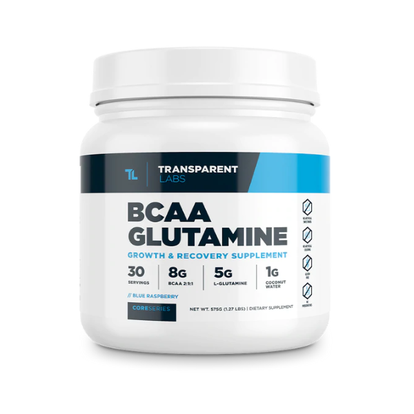 TRANSPARENT LABS BCAA GLUTAMINE 30 SERVINGS BLUE RASPBERRY FLAVOR