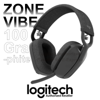 Logitech Zone Vibe 100 Headset หูฟังไร้สาย หูฟังครอบหู สีดำ ของแท้ ประกันศูนย์ 1ปี