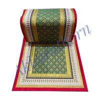 ชุดหมอนอิงหมอนกราบและผ้าอาสนะปูนั่งพระสงฆ์ สีเขียว (A set of cushions, prostrate pillows and asana cloth for sitting monks)