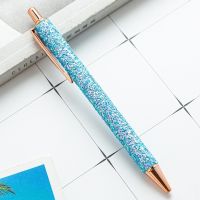 1pc Pen Shiny Ballpoint Pen Luxury Cute Wedding Rose Gold Metal Stationery School Office Supply High Quality Spinning Pens