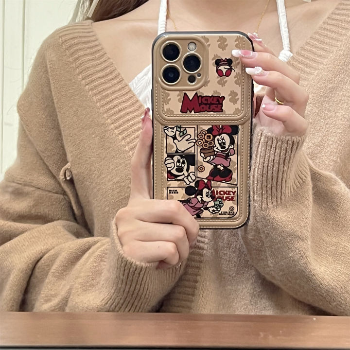 เคสครอบโทรศัพท์-iphone-iphone-14-13-12-11-pro-max-ลายการ์ตูนสีน้ำตาลสุดหรูสัมผัสดอลลาร์