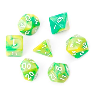 ลูกเต๋าหลายหน้าอะคริลิค7ชิ้น/เซ็ตสำหรับ D4-D20เกมกระดาน TRPG