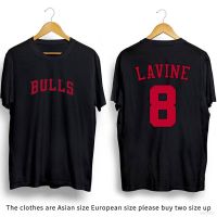 []เสื้อยืดคอกลม พิมพ์ลาย NBA Chicago Bulls Zach LaVine สีดํา สีขาว สําหรับผู้ชาย และผู้หญิง ขายดี