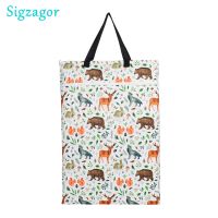 1 Large Hanging Pail Bag for Cloth Diaper Inserts Nappy Laundry With Two Zippered Reusable