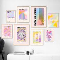 Vintage Gradient Halo Spiritual Quotes Wall Art ภาพวาดผ้าใบ Nordic โปสเตอร์และพิมพ์ภาพผนังสำหรับตกแต่งห้องนั่งเล่น New