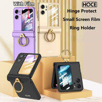 HOCE บานพับแม่เหล็กหรูหราพร้อมที่ยึดแหวนสำหรับออปโป้ไฟนด์ N2พลิกเคสโทรศัพท์5กรัมพร้อมตัวป้องกันหน้าจอในตัวพับได้