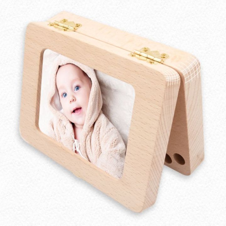 wooden-photo-frame-fetal-hair-deciduous-tooth-organizer-milk-teeth-storage-box-newborn-baby-souvenirs-gift