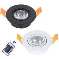 【LZ】✕☜  Diodo emissor de luz do ponto downlight rgb 3w pode ser escurecido dc12v recesso conduziu a lâmpada 220v da vitrine do armário do teto com controle remoto