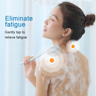 Double-sided Shower Body Brush Silicone Long Handle Bathroom Wash Brush Bathing Massage Back Loofah Body Exfoliating Accessories