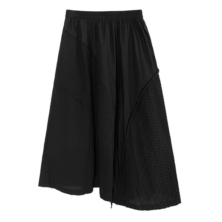 xitao-skirt-black-casual-loose-fashion-women-irregular-skirt
