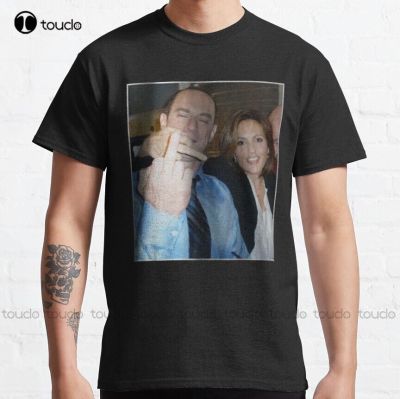 Olivia Benson And Elliot Stabler Middle Finger T-shirt Law And Order Svu T-shirt Dad Gift Adult Unisex More 100% Cotton