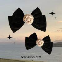 [ใส่โค้ด 44FASH7 ลด 7% ] Bow Jenny clip - โบว์สีดำดอกคามิเลีย