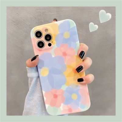 【LZ】 Cute Colorful Flowers Phone Case For iPhone 14 Pro Max 13 12 11 X XS XR 7 8 Plus SE 2020 Fashion Floral Soft Shockproof Cover