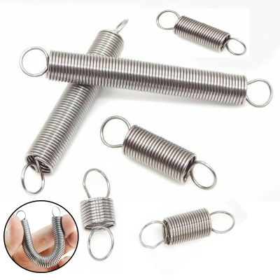 10PCS 304 Stainless Steel Dual Hook Small Tension Spring Hardware Accessories Wire Dia0.3/0.5/0.6mm Outer Dia3-8mm Length10-50mm