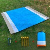 2x2.1m Folding Pocket Blanket Kits Portable Outdoor Sand Beach Blanket Waterproof Picnic Mat Lightweight Camping Mattress Pad Sleeping Pads