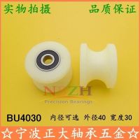 Double ball bearing U-groove round photographic track wheel Plastic coated nylon pulley BU4030 Groove width 20