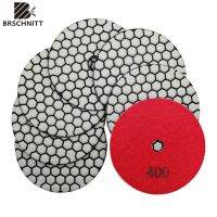 7pcs Sanding Discs Grit 400 Dia 4 100mm Dry Diamond Polishing Pad Set for Marble Granite Ceramic Stone Dry Polisher Grinder