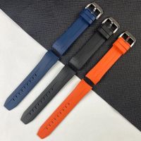 22mm Soft Rubber Silicone Watch Band Black Orange Watchband for Tissot Strap for T120 T055 Sea Star 1000 Series Pin Buckle