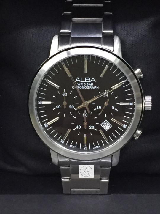 นาฬิกาข้อมือผู้ชายจับเวลา-alba-รุ่น-at3103x1-chronograph-mens-watches-ตัวเรือนและสายสแตนเลส