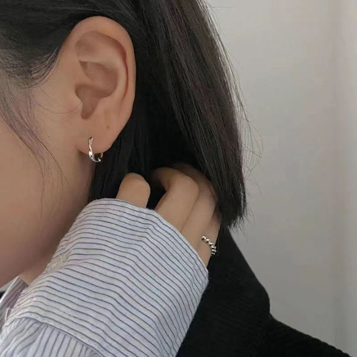 baoda-ต่างหูห่วงทองบิดเกลียวสำหรับผู้หญิงห่วงหนาแบบไม่ทำให้เกิดอาการแพ้ต่างหูบิดแบบวินเทจขนาดใหญ่