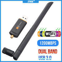 JTKE USB 3.0 1200Mbpsอะแดปเตอร์Wifi Dual Band 2.4กรัม5กิกะเฮิร์ตซ์2.4กิกะเฮิร์ตซ์802.11AC RTL8812BU Wifiเสาอากาศการ์ดเน็ตเวิร์กสำหรับโน็คบุคตั้งโต๊ะ