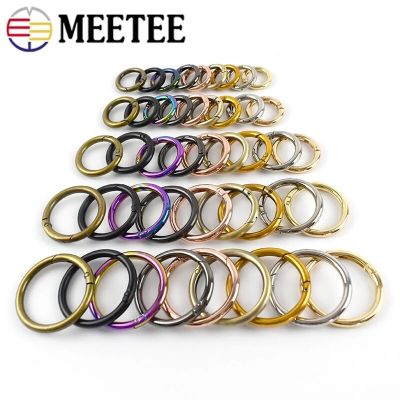 ：“{—— Meetee 10Pcs 10-60Mm Metal Spring O Ring Openable Keyring Trigger Snap Clasp Clip Bag Belt Strap Chain Buckles  Accessories