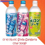 Nước Soda Nhật Sangaria Ramu Bottle 500ml - Đủ Vị