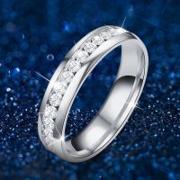 แหวนแหวนแต่งงานแหวนหมั้นทรายเพชรสำหรับผู้หญิง6MM ไทเทเนียมแหวนแหวนชุบสาวขนาดแหวนทรงเรขาคณิต6ถึง13ชั้นสำหรับผู้หญิง