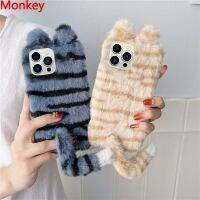 【cold noodles】   3D Fluffy เคสมือถือลายแมว Plush สำหรับ VIVO Y20I Y19 Y17 Y12S Y11 Y21 Y31 2021 Y33S Y76 Y15A V23 V21 V20 S1 X70 X60กันกระแทก