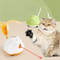 【WNING small pet】แท่งทีเซอร์ไฟฟ้าสำหรับแมวพร้อม USB ขนนกของเล่นอัตโนมัติอินฟราเรดชาร์จได้สำหรับอุปกรณ์เลี้ยงแมวในร่ม