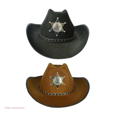 【CW】 Star Badge Cowgirl Hat Camping Cowboy Seaside Accessory