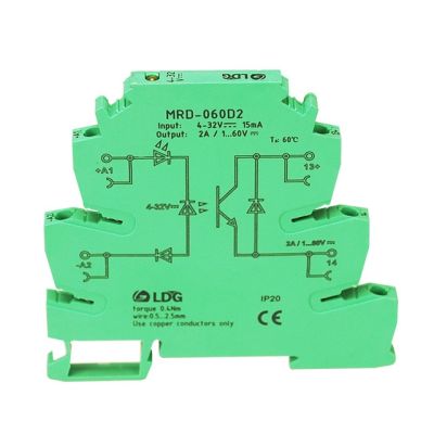 Mrd-060d2 2a ไฟ Led Sigals Ssr Solid Sate Relay Dc อินพุต: 5V 12V อินเทอร์เฟซ24vdc แรงดันไฟฟ้ารางรถไฟ Din รีเลย์บอร์ดโมดูลสวิตซ์&nbsp;