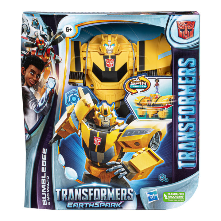 Toys R Us Transformers EarthSpark Spin Changer Bumblebee and Mo Malto ...