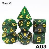 【The-Best】 Toy Shoy &amp; Stationers 15สี Creative Universe Galaxy Dice ชุด D4-D20 Glitter Powder เอฟเฟกต์ที่น่าทึ่งสำหรับ DND RPG