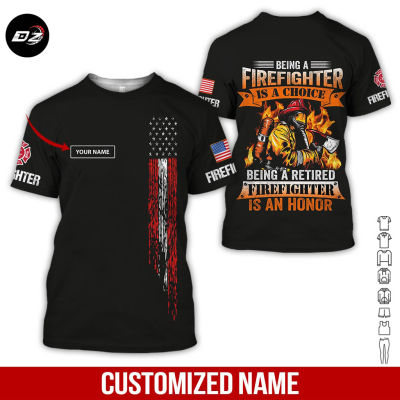 2023 Personalized Name Firefighter 3D All Over Printed Clothes DV720