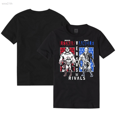 2023 Brock Lesnar Vs Kurt Angle Rivals Printed Black Mens T-shirt Unisex