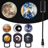 New Moon Lamp Projector 360°Moon Projector Light USB Powered Moon Projector Nightlight with 3pcs Projection Cards Romantic Moon Night Lights