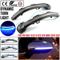 ตัวบ่งชี้ไฟกระพริบกระจกด้านข้าง LED แบบไดนามิกตามลำดับสำหรับ VW Volkswagen Golf 8 MK8 GTI R GTE GTD 2020 2021 Eudm3f เทิร์นสัญญาณไฟ